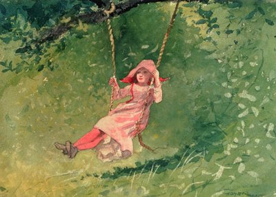 Meisje op een Schommel door Winslow Homer