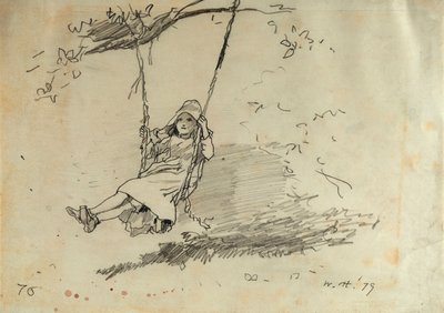 Meisje op een Schommel, 1879 door Winslow Homer