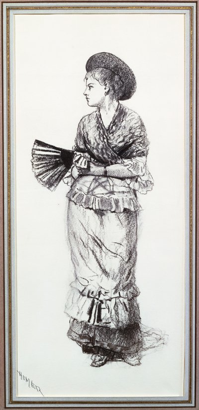 Meisje met Waaier door Winslow Homer