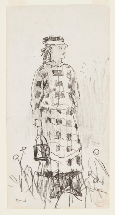 Meisje met een emmer door Winslow Homer