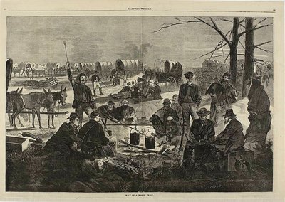 Stoppen van een wagentrein door Winslow Homer