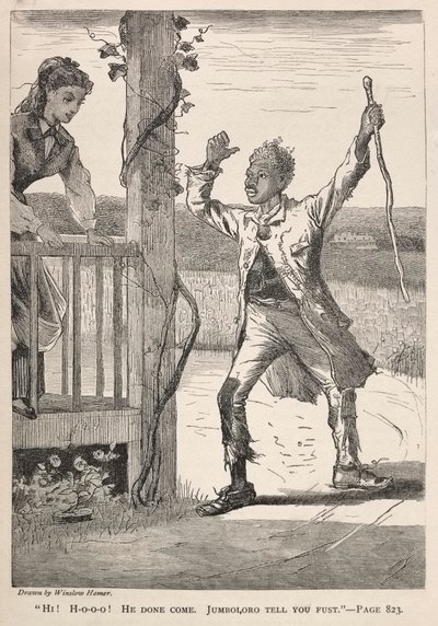 "Hi! H-O-O-O!  Hij is klaar.  Jumboloro vertelt het je eerst." door Winslow Homer