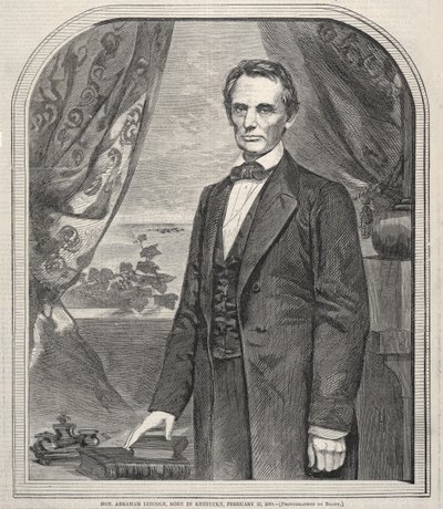 Hon. Abraham Lincoln, geboren in Kentucky, 12 februari 1809, 1860 door Winslow Homer