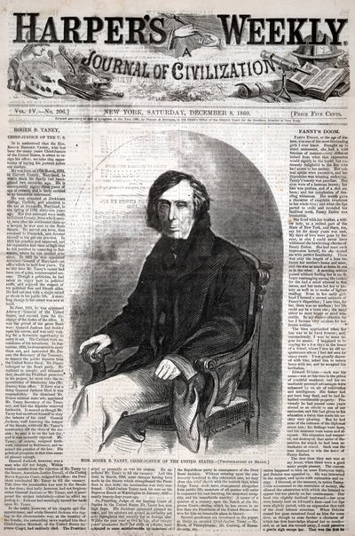 De geachte Roger B. Taney, opperrechter van de Verenigde Staten, uit Harper