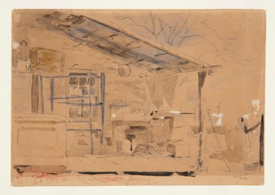 Huis met een veranda door Winslow Homer