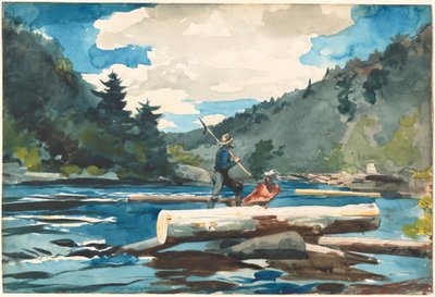 Hudson River, Houttransport door Winslow Homer