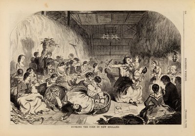 De maïs pellen in New England, uit Harper