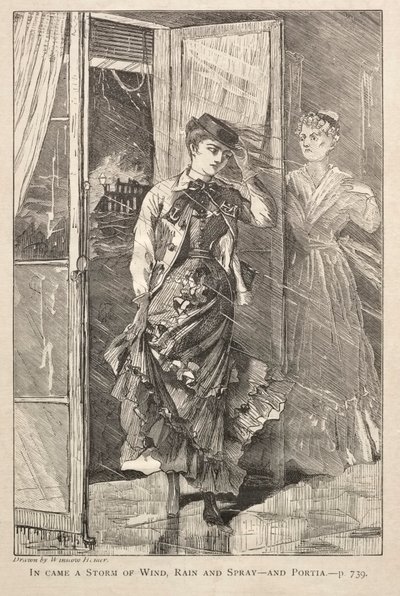 Er kwam een storm van wind, regen en nevel - en Portia door Winslow Homer