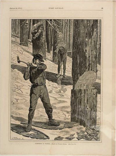 Houtkap in de Winter door Winslow Homer
