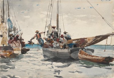 Marktscène, Nassau door Winslow Homer