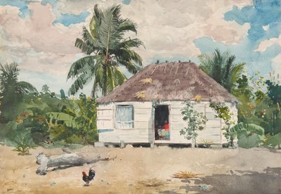 Inheemse hut in Nassau, 1885 door Winslow Homer