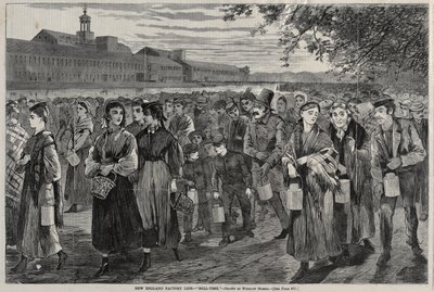 New England Fabrieksleven - "Kloktijd". door Winslow Homer