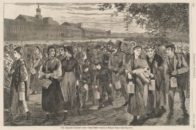 New England fabrieksleven - Bel-tijd door Winslow Homer