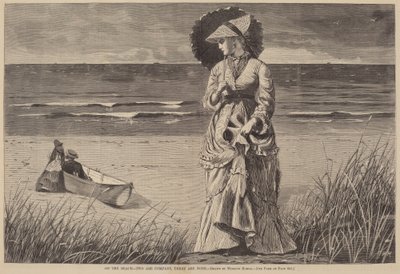 Op het strand - Twee is gezelschap, drie is teveel, gepubliceerd 1872 door Winslow Homer