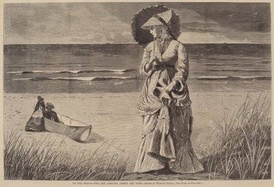 Op het strand - Twee is gezelschap, drie is niemand, gepubliceerd 1872 door Winslow Homer