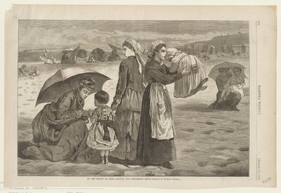 Op het strand van Long Branch - Het uur van de kinderen door Winslow Homer