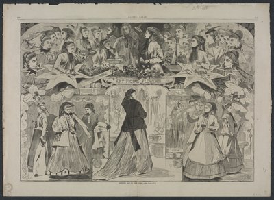Openingsdag in New York, 1868 door Winslow Homer