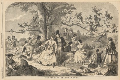 Picknicken in het Bos, uit Harper door Winslow Homer