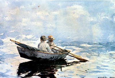 Roeien met de boot, 1880 door Winslow Homer