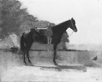 Zadelpaard op de boerderij, ca. 1870-75 door Winslow Homer