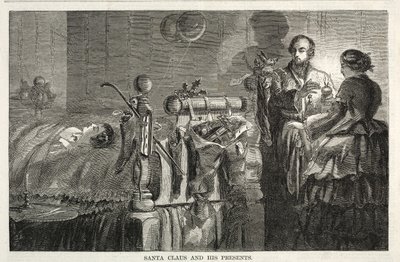 Kerstman en zijn cadeaus, 1858 door Winslow Homer