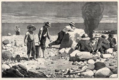 Schetsen aan zee - Een Clam-Bake, 1873 door Winslow Homer