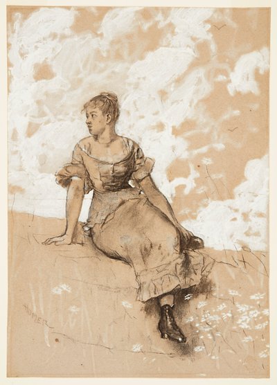 Zittend Meisje door Winslow Homer