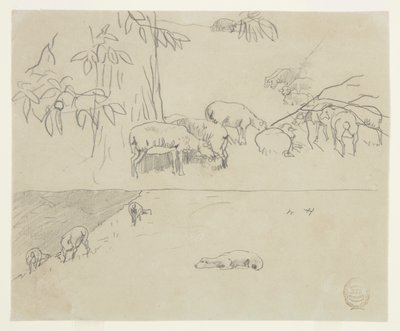 Schapen Grazend door Winslow Homer