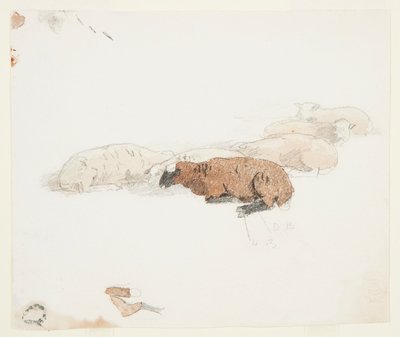 Rustende schapen door Winslow Homer