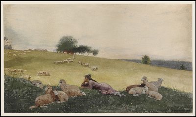 Herderin van Houghton Farm, 1878 door Winslow Homer