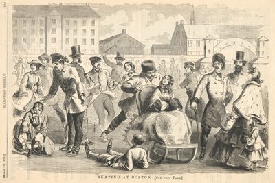 Schaatsen in Boston, uit Harper door Winslow Homer
