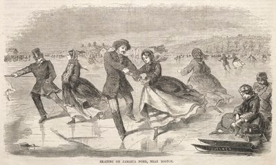 Schaatsen op Jamaica Pond, bij Boston door Winslow Homer