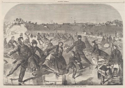 Schaatsen op de Dames Schaatsvijver in Central Park, New York door Winslow Homer