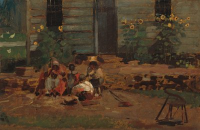 Schets van een Cottage Tuin, ca. 1876 door Winslow Homer