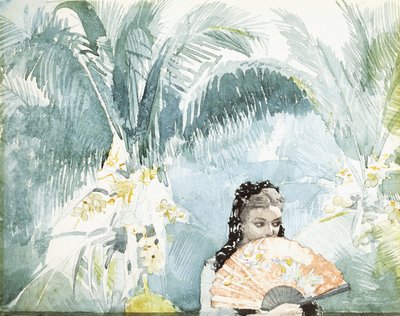 Spaanse meisje met waaier, 1885 door Winslow Homer