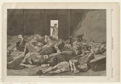Logerende gasten in het stationsgebouw door Winslow Homer