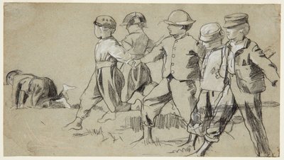 Studie voor "Snap the Whip" door Winslow Homer