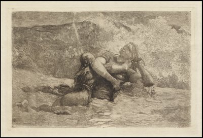 Studie voor Undertow, ca. 1886 door Winslow Homer