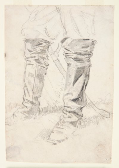 Studie van de laarzen van een cavalerieofficier door Winslow Homer