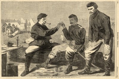 Thanksgiving-Day in het leger - Na het diner: The WishBone, uit Harpers Weekly, uitgegeven 1864 door Winslow Homer