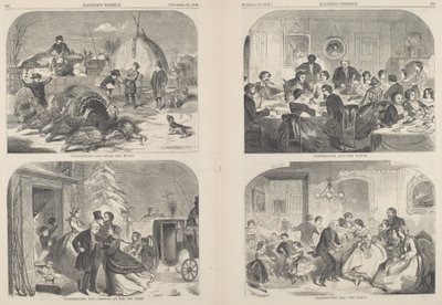 Thanksgiving Day - Manieren en Middelen [linksboven] door Winslow Homer