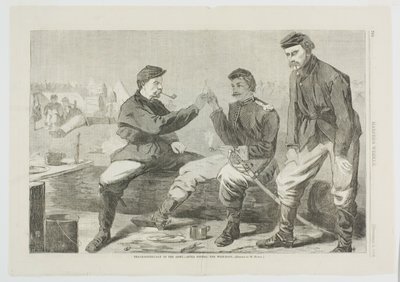 Thanksgiving-dag in het leger - na het eten: Het wensbot door Winslow Homer