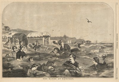 Het Bad in Newport, uit Harper door Winslow Homer