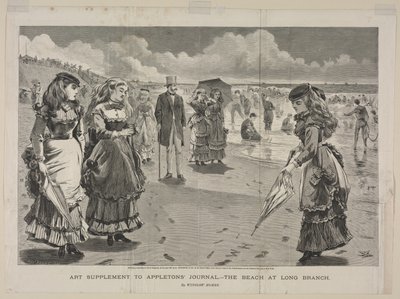 Het strand bij Long Branch door Winslow Homer
