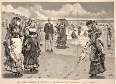Het strand van Long Branch, uit Appletons
