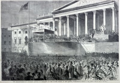 De inauguratie van Abraham Lincoln als president, uit Harper