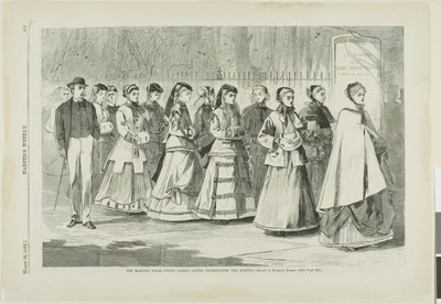 De ochtendwandeling - de jonge damesschool die door de Avenue loopt door Winslow Homer