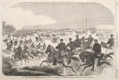 De Unie Cavalerie en Artillerie beginnen de achtervolging van de rebellen op de Yorktown Turnpike, 1862 door Winslow Homer