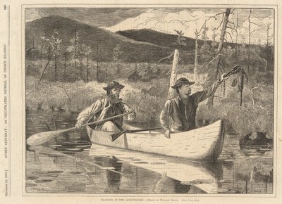 Vallen in de Adirondacks, uit Every Saturday, 24 december 1870 door Winslow Homer