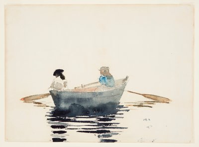 Twee meisjes in een roeiboot door Winslow Homer